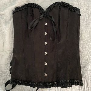Corset Story black overbust with ribbon UK 12 /US 8